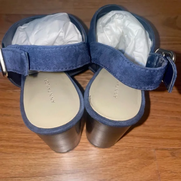 Ann Taylor Suede Blue Heels - Picture 5 of 6